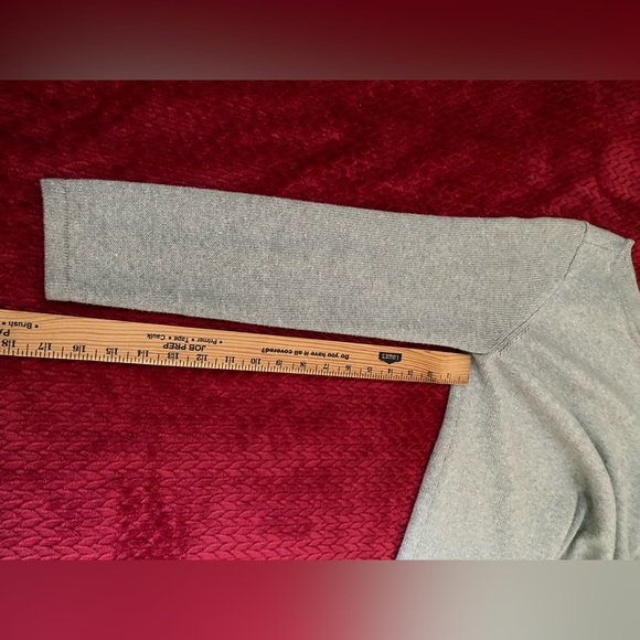 J Jill Pure Jill Cotton Wool Pullover Tunic Sweater Boat Neck Pockets Gray, S - Picture 9 of 12